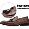 JITAI Mens Shoes – Casual Leather and Suede Penny Loafers for Men, Comfortable Low-Heels, Slip-On Dress Shoes for Wedding, Business, and Formal Events in Black or Brown(Brown/03)
