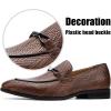 JITAI Mens Shoes – Casual Leather and Suede Penny Loafers for Men, Comfortable Low-Heels, Slip-On Dress Shoes for Wedding, Business, and Formal Events in Black or Brown(Brown/02)