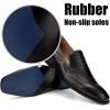 JITAI Mens Shoes – Casual Leather and Suede Penny Loafers for Men, Comfortable Low-Heels, Slip-On Dress Shoes for Wedding, Business, and Formal Events in Black or Brown(Black/05)
