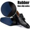 JITAI Mens Shoes – Casual Leather and Suede Penny Loafers for Men, Comfortable Low-Heels, Slip-On Dress Shoes for Wedding, Business, and Formal Events in Black or Brown(Black/09)