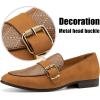 JITAI Mens Shoes – Casual Leather and Suede Penny Loafers for Men, Comfortable Low-Heels, Slip-On Dress Shoes for Wedding, Business, and Formal Events in Black or Brown(Brown/21)