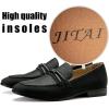 JITAI Mens Shoes – Casual Leather and Suede Penny Loafers for Men, Comfortable Low-Heels, Slip-On Dress Shoes for Wedding, Business, and Formal Events in Black or Brown(Black/20)