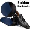 JITAI Mens Shoes – Casual Leather and Suede Penny Loafers for Men, Comfortable Low-Heels, Slip-On Dress Shoes for Wedding, Business, and Formal Events in Black or Brown(Black/03)