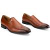JITAI Mens Shoes – Casual Leather and Suede Penny Loafers for Men, Comfortable Low-Heels, Slip-On Dress Shoes for Wedding, Business, and Formal Events in Black or Brown(Brown/22)