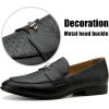 JITAI Mens Shoes – Casual Leather and Suede Penny Loafers for Men, Comfortable Low-Heels, Slip-On Dress Shoes for Wedding, Business, and Formal Events in Black or Brown(Black/17)