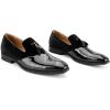 JITAI Mens Shoes – Casual Leather and Suede Penny Loafers for Men, Comfortable Low-Heels, Slip-On Dress Shoes for Wedding, Business, and Formal Events in Black or Brown(Black/24)