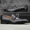 JITAI Mens Shoes – Casual Leather and Suede Penny Loafers for Men, Comfortable Low-Heels, Slip-On Dress Shoes for Wedding, Business, and Formal Events in Black or Brown(Black/02)