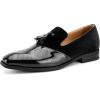 JITAI Mens Shoes – Casual Leather and Suede Penny Loafers for Men, Comfortable Low-Heels, Slip-On Dress Shoes for Wedding, Business, and Formal Events in Black or Brown(Black/24)
