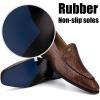 JITAI Mens Shoes – Casual Leather and Suede Penny Loafers for Men, Comfortable Low-Heels, Slip-On Dress Shoes for Wedding, Business, and Formal Events in Black or Brown(Brown/01)