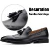 JITAI Mens Shoes – Casual Leather and Suede Penny Loafers for Men, Comfortable Low-Heels, Slip-On Dress Shoes for Wedding, Business, and Formal Events in Black or Brown(Black/09)