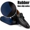 JITAI Mens Shoes – Casual Leather and Suede Penny Loafers for Men, Comfortable Low-Heels, Slip-On Dress Shoes for Wedding, Business, and Formal Events in Black or Brown(Black/02)