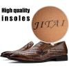 JITAI Mens Shoes – Casual Leather and Suede Penny Loafers for Men, Comfortable Low-Heels, Slip-On Dress Shoes for Wedding, Business, and Formal Events in Black or Brown(Brown/05)