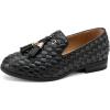 JITAI Boys Dress Leather Loafers – Slip-On Tuxedo Shoes for Formal Events, Prom, Luxury Moccasins, and Casual Wear(Black-02)