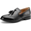 JITAI Boys Dress Leather Loafers – Slip-On Tuxedo Shoes for Formal Events, Prom, Luxury Moccasins, and Casual Wear(Black-04)