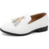 JITAI Boys Dress Leather Loafers – Slip-On Tuxedo Shoes for Formal Events, Prom, Luxury Moccasins, and Casual Wear(White-02)
