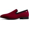 JITAI Men Loafers Slip-On Shoes for Men Fashion Dress Shoes Tuxedo Shoes(Red/118)