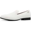 JITAI Men Loafers Slip-On Shoes for Men Fashion Dress Shoes Tuxedo Shoes(White/118)