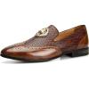 JITAI Men’s Fashion Loafers Wedding Shoes Loafers for Men Party Shoes(Brown/02)