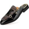 JITAI Men’s Mules – Slip-On Loafers, Casual Half Loafers, Backless Sandals(Black/03)