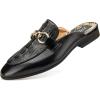 JITAI Men’s Mules – Slip-On Loafers, Casual Half Loafers, Backless Sandals(Black/33)