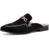 JITAI Mens Mules Velvet Slippers Slip-On Loafers for Men Casual Open Backless Sandals(Black/131)