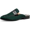 JITAI Mens Mules Velvet Slippers Slip-On Loafers for Men Casual Open Backless Sandals(Green/138)