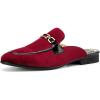 JITAI Mens Mules Velvet Slippers Slip-On Loafers for Men Casual Open Backless Sandals(Red/131)