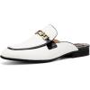 JITAI Mens Mules Velvet Slippers Slip-On Loafers for Men Casual Open Backless Sandals(White/131)