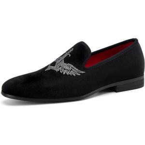 JITAI Men Loafers Slip-On Shoes for Men Fashion Dress Shoes Tuxedo Shoes(Black/6752)