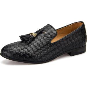 JITAI Men’s Fashion Loafers Wedding Shoes Loafers for Men Party Shoes(Black/09)