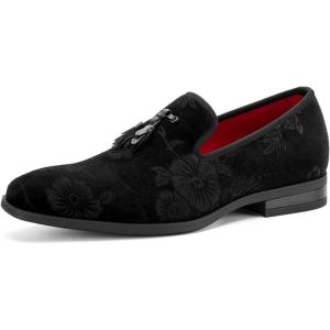 JITAI Men’s Fashion Loafers Wedding Shoes Loafers for Men Party Shoes(Black/30)