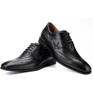 JITAI Mens Oxford Shoes Mens Casual Dress Shoes Lace Up Fashion Shoes Formal(Black/06)