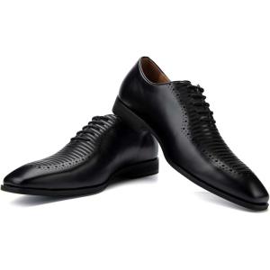 JITAI Mens Oxford Shoes Mens Casual Dress Shoes Lace Up Fashion Shoes Formal(Black/10)