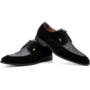 JITAI Mens Oxford Shoes Mens Casual Dress Shoes Lace Up Fashion Shoes Formal(Black/15)