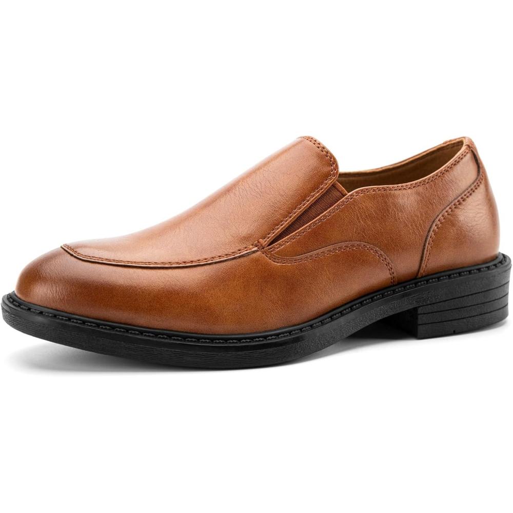 imageJITAI Boys Formal Leather Dress Shoes SlipOn Loafers Shoes for Baby Tuxedo ShoesBrown1
