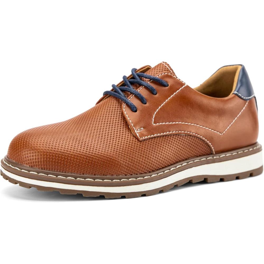 imageJITAI Boys Shoes Kids Shoes Fashion Rubber LowHeels Boys Dress Shoes Toddler Dress Shoes for Casual Party Business Formal Toddler Boy ShoesBrown03