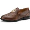 JITAI Boys Shoes – Fashion Tuxedo Dress Shoes for Parties, Formal, Business, or Casual Events – Rubber Low-Heels Toddler Dress Shoes for Stylish Young Boys(Brown/15)