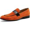JITAI Men’s Shoes – Black Velvet Luxury Fashion Loafers for Men, Slip On Shoes for Men, Mens Dress Shoes for Birthday Party, Casual Rubber Sole Fashion Casual and Dress Occasions(Orange/01)