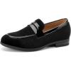 JITAI Velvet Boy’s Dress Shoes Slip-On Loafers Wedding Shoes for Boys(Black/4)
