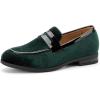 JITAI Velvet Boy’s Dress Shoes Slip-On Loafers Wedding Shoes for Boys(Green/4)