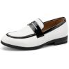 JITAI Velvet Boy’s Dress Shoes Slip-On Loafers Wedding Shoes for Boys(White/4)