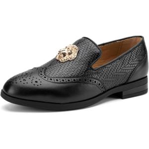 JITAI Boys Shoes – Fashion Tuxedo Dress Shoes for Parties, Formal, Business, or Casual Events – Rubber Low-Heels Toddler Dress Shoes for Stylish Young Boys(Black/15)