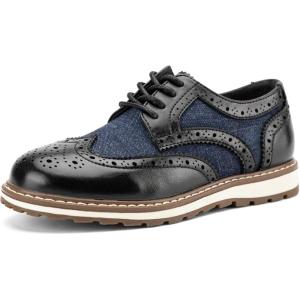 JITAI Boys Shoes Kids Shoes Fashion Rubber Low-Heels Boys Dress Shoes Toddler Dress Shoes for Casual Party Business Formal Toddler Boy Shoes(Blue/02)