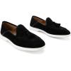 JITAI Genuine Leather Slip On Dress Shoes for Men – Stylish Tassel Loafers with Suede Finish(Black/01)