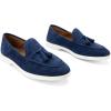 JITAI Genuine Leather Slip On Dress Shoes for Men – Stylish Tassel Loafers with Suede Finish(Blue/01)