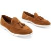 JITAI Genuine Leather Slip On Dress Shoes for Men – Stylish Tassel Loafers with Suede Finish(Brown/01)