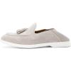 JITAI Genuine Leather Slip On Dress Shoes for Men – Stylish Tassel Loafers with Suede Finish(Grey/01)